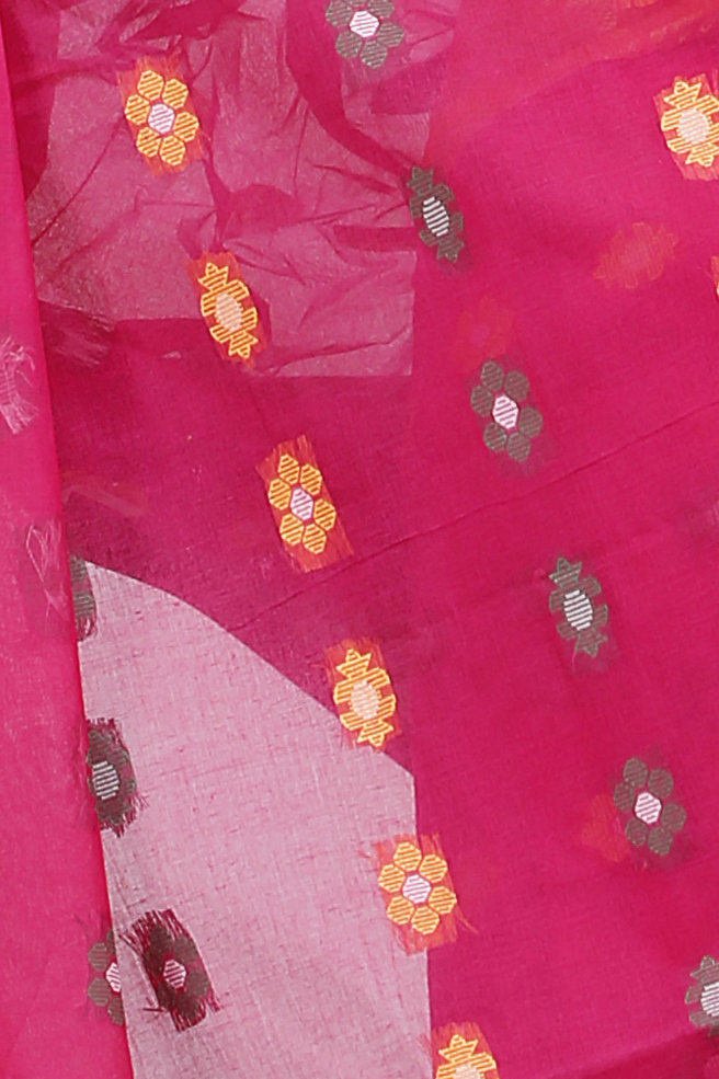 Red Pure Cotton Dui_Has Tant Saree (869)